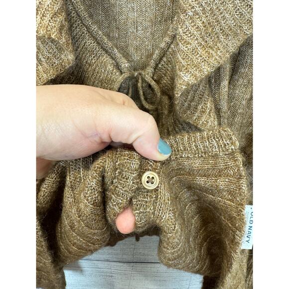 Old Navy Plus Size Tan Wool-Blend Ruffle Tie-Front Cropped Cardigan Size 3X - Picture 5 of 9